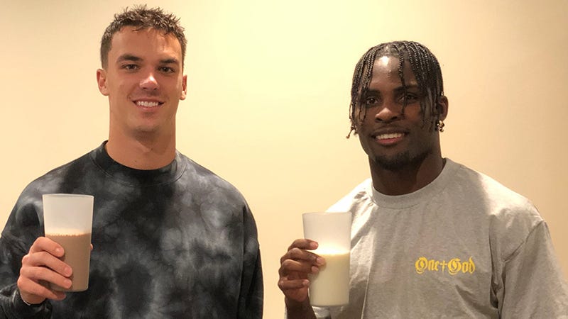 MSU football players partner with UDIM to promote dairy - Michigan Farm